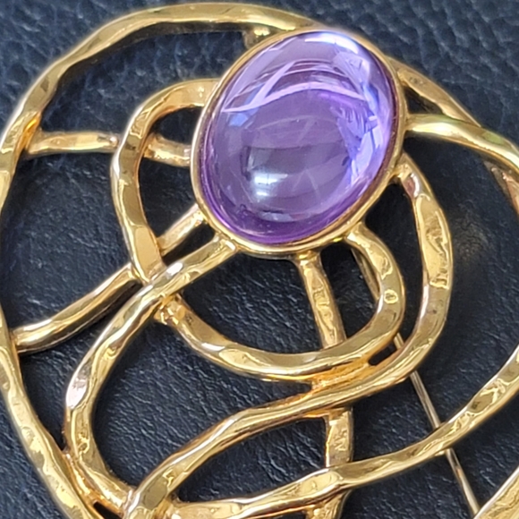 Vintage Avon 1992 "Golden Web" Bookpiece, Modern Abstract Design, Brooch- Estate - Picture 4 of 7